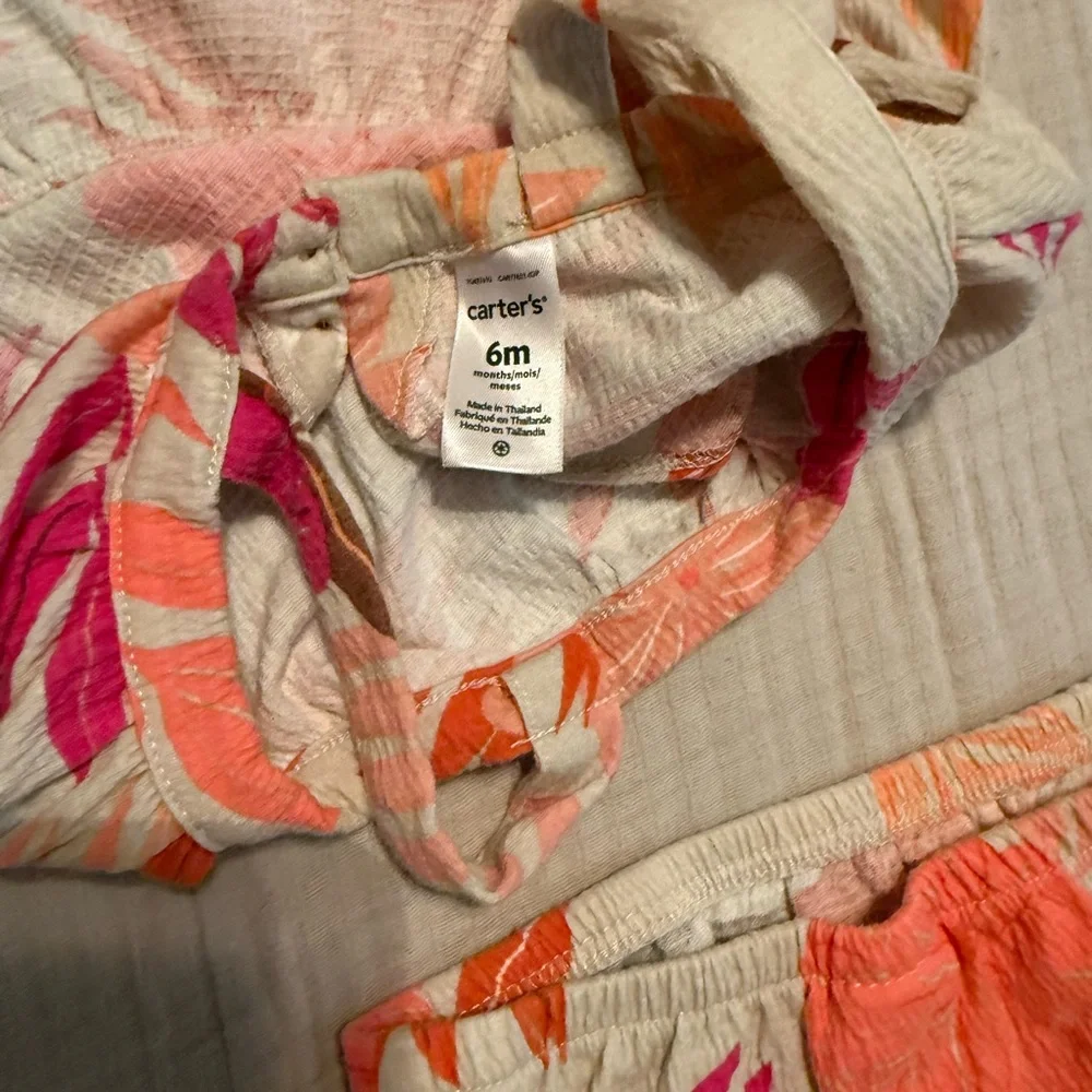 Carter's Floral Diaper Cover Set - Pink and Orange